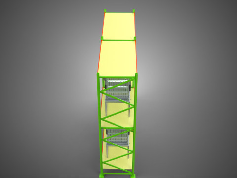 줄 배열 선반 랙 트레이 회전식 수경 식물 정원 실내 3D 모델