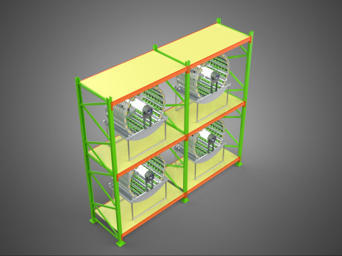 줄 배열 선반 랙 트레이 회전식 수경 식물 정원 실내 3D 모델
