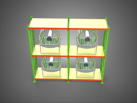 줄 배열 선반 랙 트레이 회전식 수경 식물 정원 실내 3D 모델