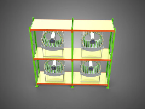 ROW ARRAY SHELF RACK TRAY ROTARY HYDROPONIC PLANT GARDEN INDOOR 3D Model
