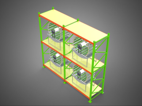 줄 배열 선반 랙 트레이 회전식 수경 식물 정원 실내 3D 모델