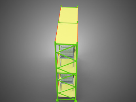줄 배열 선반 랙 트레이 회전식 수경 식물 정원 실내 3D 모델