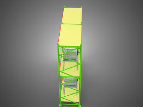 ROW ARRAY SHELF RACK TRAY ROTARY HYDROPONIC PLANT GARDEN INDOOR 3D Model
