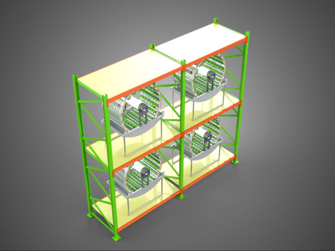 줄 배열 선반 랙 트레이 회전식 수경 식물 정원 실내 3D 모델