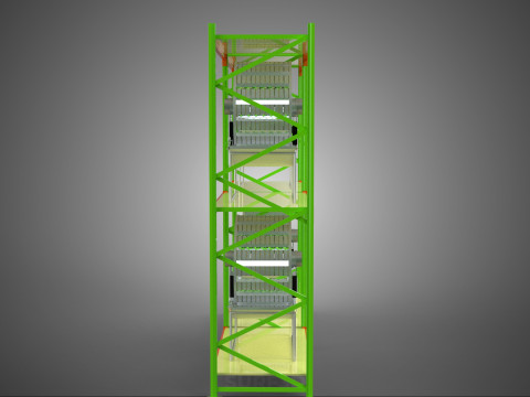 줄 배열 선반 랙 트레이 회전식 수경 식물 정원 실내 3D 모델