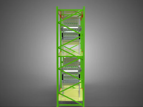 ROW ARRAY SHELF RACK TRAY ROTARY HYDROPONIC PLANT GARDEN INDOOR 3D Model