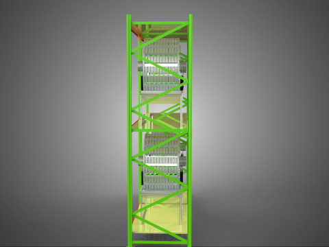 줄 배열 선반 랙 트레이 회전식 수경 식물 정원 실내 3D 모델