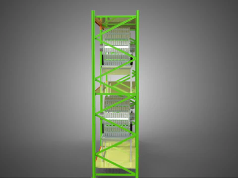 ROW ARRAY SHELF RACK TRAY ROTARY HYDROPONIC PLANT GARDEN INDOOR 3D Model
