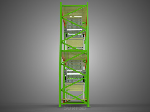 줄 배열 선반 랙 트레이 회전식 수경 식물 정원 실내 3D 모델