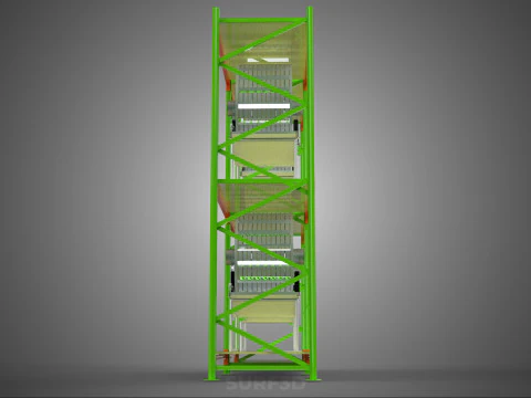 ROW ARRAY SHELF RACK TRAY ROTARY HYDROPONIC PLANT GARDEN INDOOR 3D Model