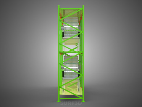 줄 배열 선반 랙 트레이 회전식 수경 식물 정원 실내 3D 모델