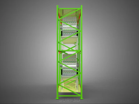 ROW ARRAY SHELF RACK TRAY ROTARY HYDROPONIC PLANT GARDEN INDOOR 3D Model