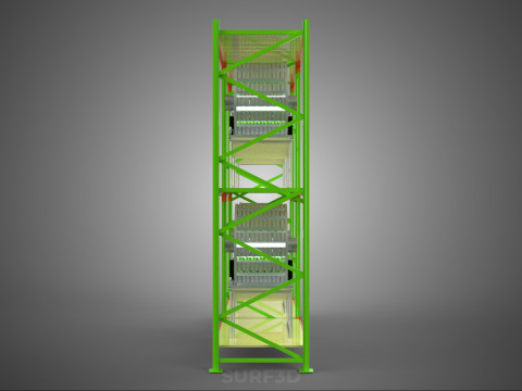 줄 배열 선반 랙 트레이 회전식 수경 식물 정원 실내 3D 모델