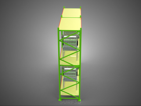 줄 배열 선반 랙 트레이 회전식 수경 식물 정원 실내 3D 모델