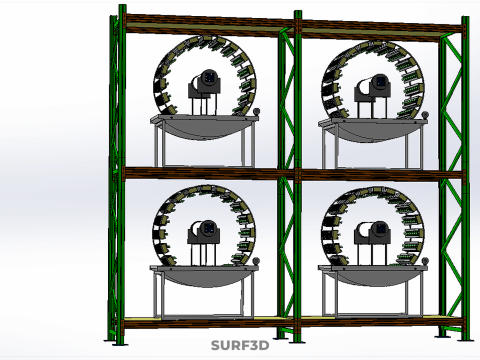 줄 배열 선반 랙 트레이 회전식 수경 식물 정원 실내 3D 모델