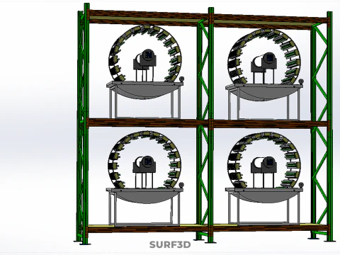 ROW ARRAY SHELF RACK TRAY ROTARY HYDROPONIC PLANT GARDEN INDOOR 3D Model