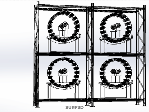 줄 배열 선반 랙 트레이 회전식 수경 식물 정원 실내 3D 모델