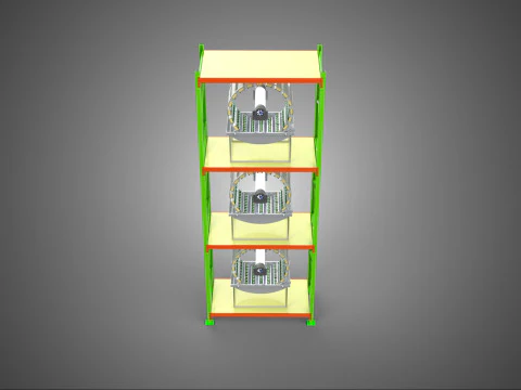 VERTICAL GARDEN TOWER ROTARY HYDROPONIC PLANT FARM LIGHT GROW 3D Model