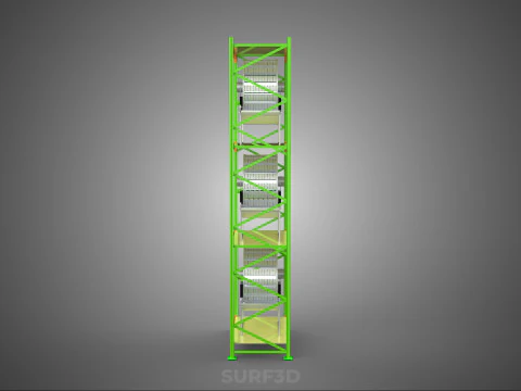 VERTICAL GARDEN TOWER ROTARY HYDROPONIC PLANT FARM LIGHT GROW 3D Model