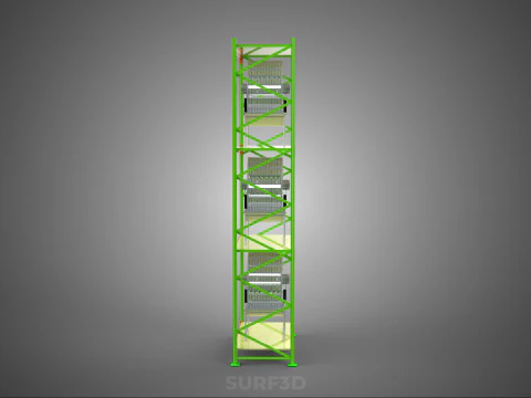 VERTICAL GARDEN TOWER ROTARY HYDROPONIC PLANT FARM LIGHT GROW 3D Model