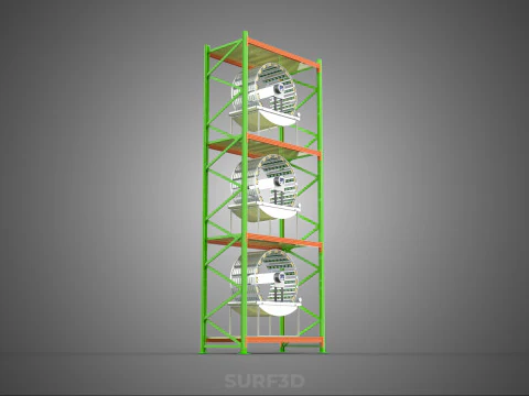 VERTICAL GARDEN TOWER ROTARY HYDROPONIC PLANT FARM LIGHT GROW 3D Model