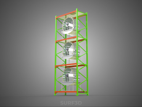 VERTICAL GARDEN TOWER ROTARY HYDROPONIC PLANT FARM LIGHT GROW 3D 模型