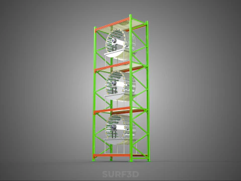 VERTICAL GARDEN TOWER ROTARY HYDROPONIC PLANT FARM LIGHT GROW 3D Model
