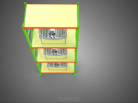 VERTICAL GARDEN TOWER ROTARY HYDROPONIC PLANT FARM LIGHT GROW 3D Model