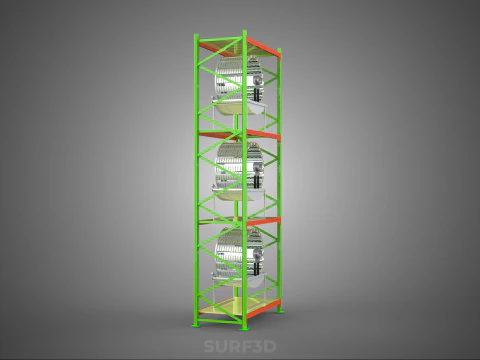 VERTICAL GARDEN TOWER ROTARY HYDROPONIC PLANT FARM LIGHT GROW 3D Model