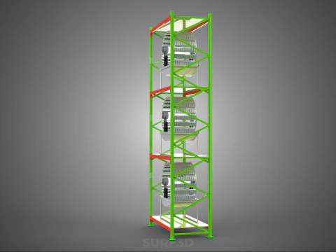 VERTICAL GARDEN TOWER ROTARY HYDROPONIC PLANT FARM LIGHT GROW 3D Model