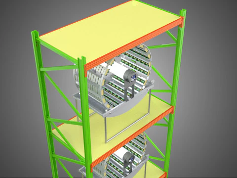 VERTICAL GARDEN TOWER ROTARY HYDROPONIC PLANT FARM LIGHT GROW 3D Model