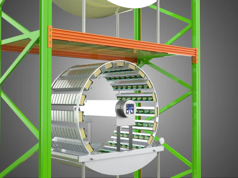 VERTICAL GARDEN TOWER ROTARY HYDROPONIC PLANT FARM LIGHT GROW 3D Model