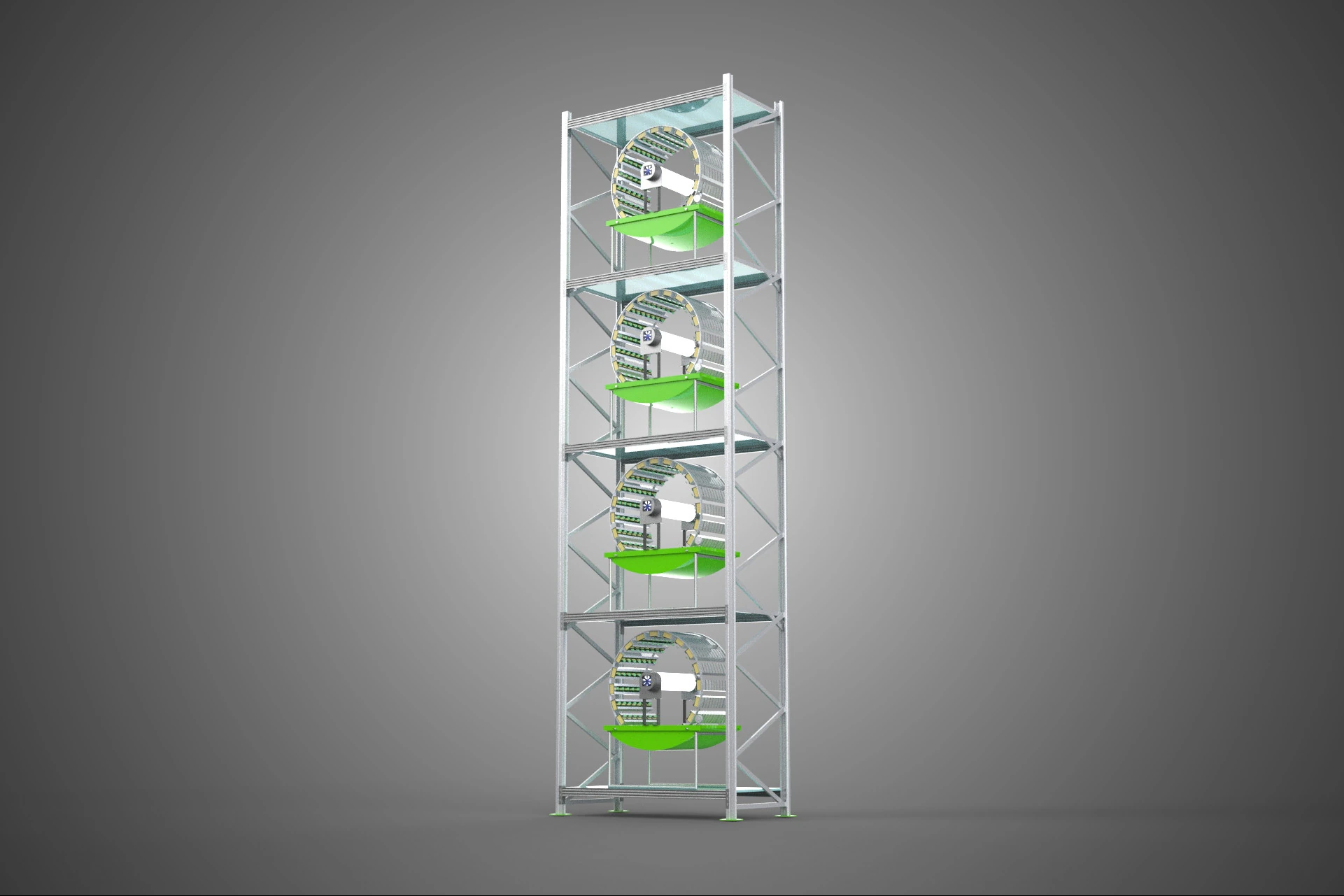 STACK VERTICAL GARDEN TOWER FRAME ROTARY HYDROPONIC PLANT FARM 3D Model .c4d .max .obj .3ds .fbx .stl .blend 