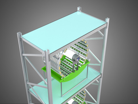 STACK VERTICAL GARDEN TOWER FRAME ROTARY HYDROPONIC PLANT FARM Modelo 3D