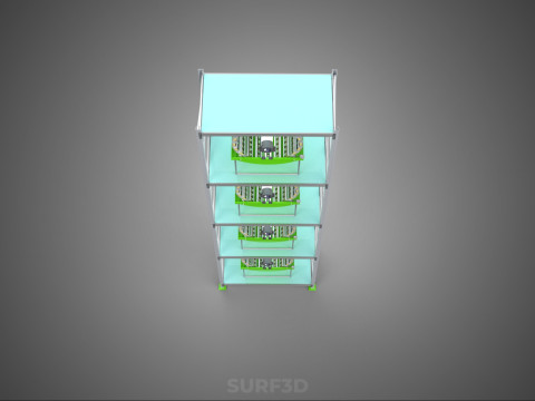 STACK VERTICAL GARDEN TOWER FRAME ROTARY HYDROPONIC PLANT FARM Modelo 3D