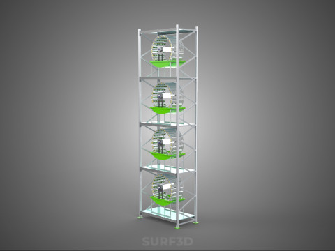 STACK VERTICAL GARDEN TOWER FRAME ROTARY HYDROPONIC PLANT FARM Modelo 3D