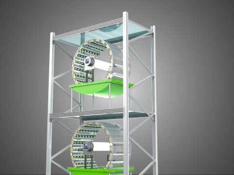 STACK VERTICAL GARDEN TOWER FRAME ROTARY HYDROPONIC PLANT FARM Modelo 3D