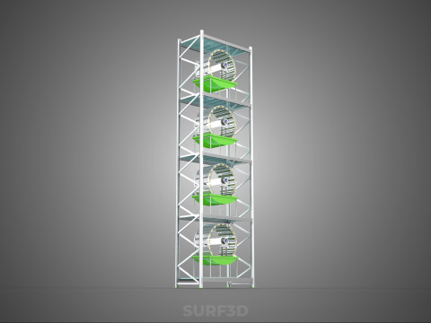 STACK VERTICAL GARDEN TOWER FRAME ROTARY HYDROPONIC PLANT FARM Modelo 3D