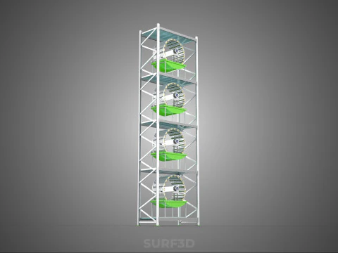 STACK VERTICAL GARDEN TOWER FRAME ROTARY HYDROPONIC PLANT FARM 3D Model