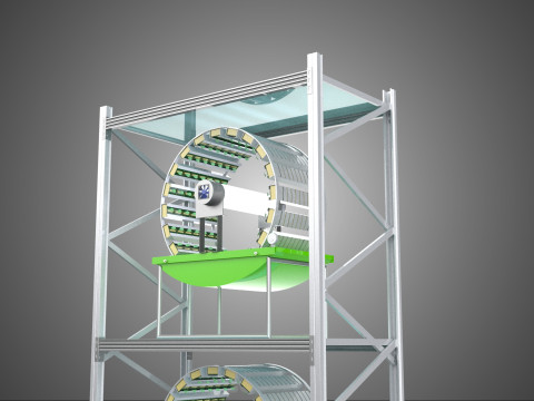 STACK VERTICAL GARDEN TOWER FRAME ROTARY HYDROPONIC PLANT FARM Modelo 3D