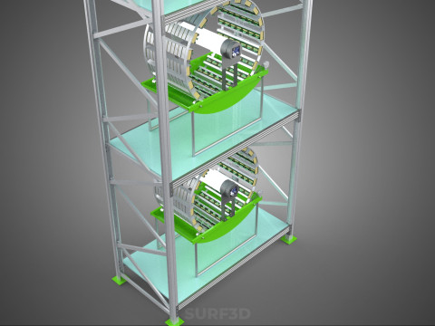 STACK VERTICAL GARDEN TOWER FRAME ROTARY HYDROPONIC PLANT FARM Modelo 3D