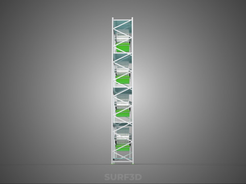 STACK VERTICAL GARDEN TOWER FRAME ROTARY HYDROPONIC PLANT FARM Modelo 3D