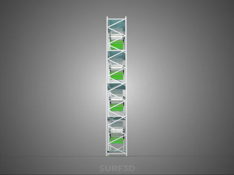 STACK VERTICAL GARDEN TOWER FRAME ROTARY HYDROPONIC PLANT FARM 3D Model