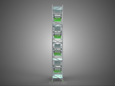 STACK VERTICAL GARDEN TOWER FRAME ROTARY HYDROPONIC PLANT FARM Modelo 3D