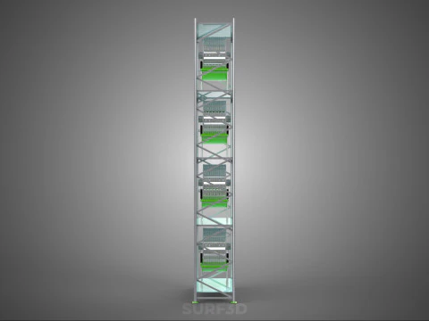 STACK VERTICAL GARDEN TOWER FRAME ROTARY HYDROPONIC PLANT FARM 3D Model
