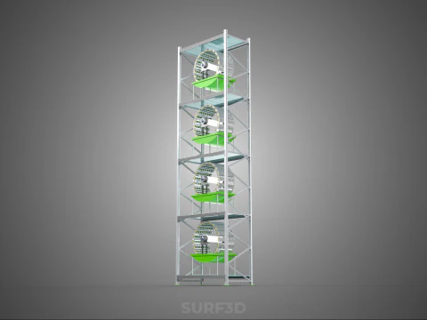 STACK VERTICAL GARDEN TOWER FRAME ROTARY HYDROPONIC PLANT FARM 3D Model