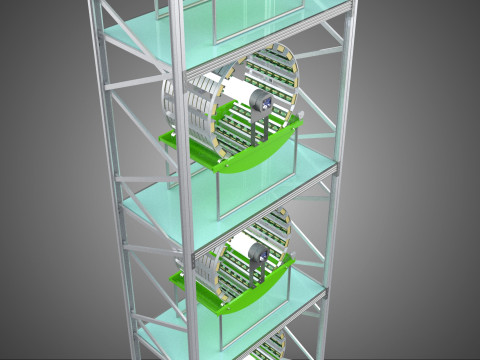STACK VERTICAL GARDEN TOWER FRAME ROTARY HYDROPONIC PLANT FARM Modelo 3D