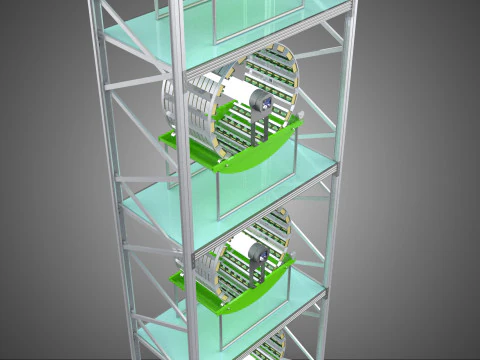 STACK VERTICAL GARDEN TOWER FRAME ROTARY HYDROPONIC PLANT FARM 3D Model