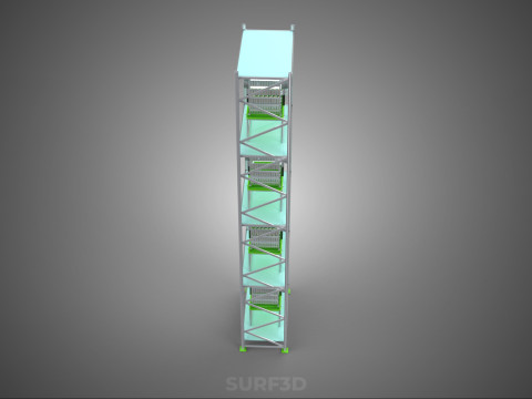 STACK VERTICAL GARDEN TOWER FRAME ROTARY HYDROPONIC PLANT FARM Modelo 3D