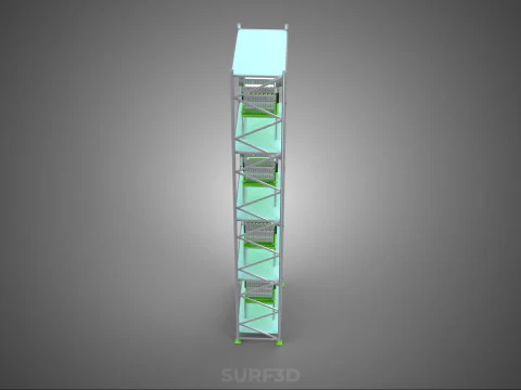 STACK VERTICAL GARDEN TOWER FRAME ROTARY HYDROPONIC PLANT FARM 3D Model